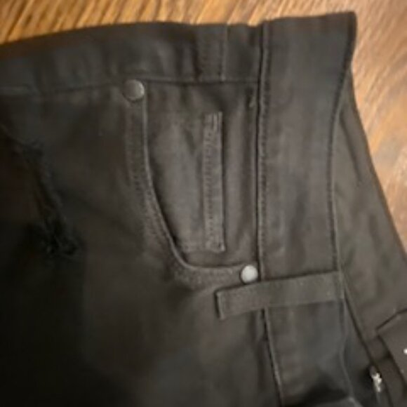 Like new Paige Jimmy Jimmy Crop Jeans Black Destructed Sz 24 - Picture 6 of 13